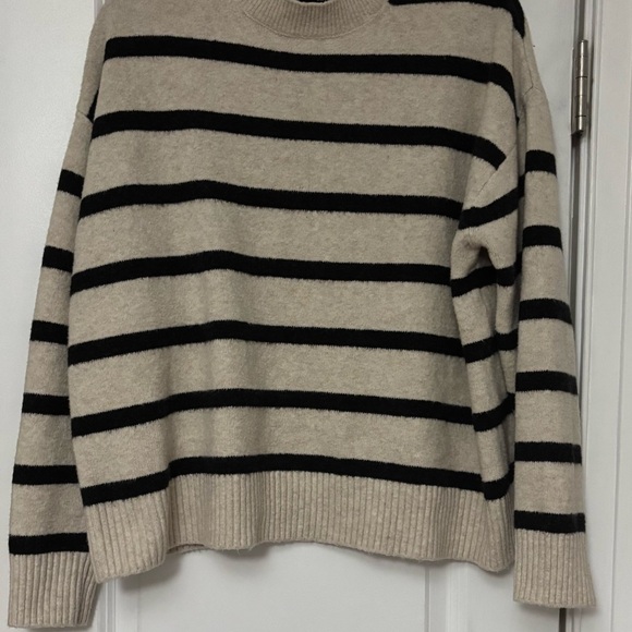 Mango Black and Cream Striped Sweater - Picture 3 of 3